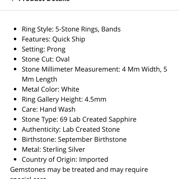 Lab Created Blue Sapphire Sterling Silver 5-Stone
Band - Picture 8 of 9